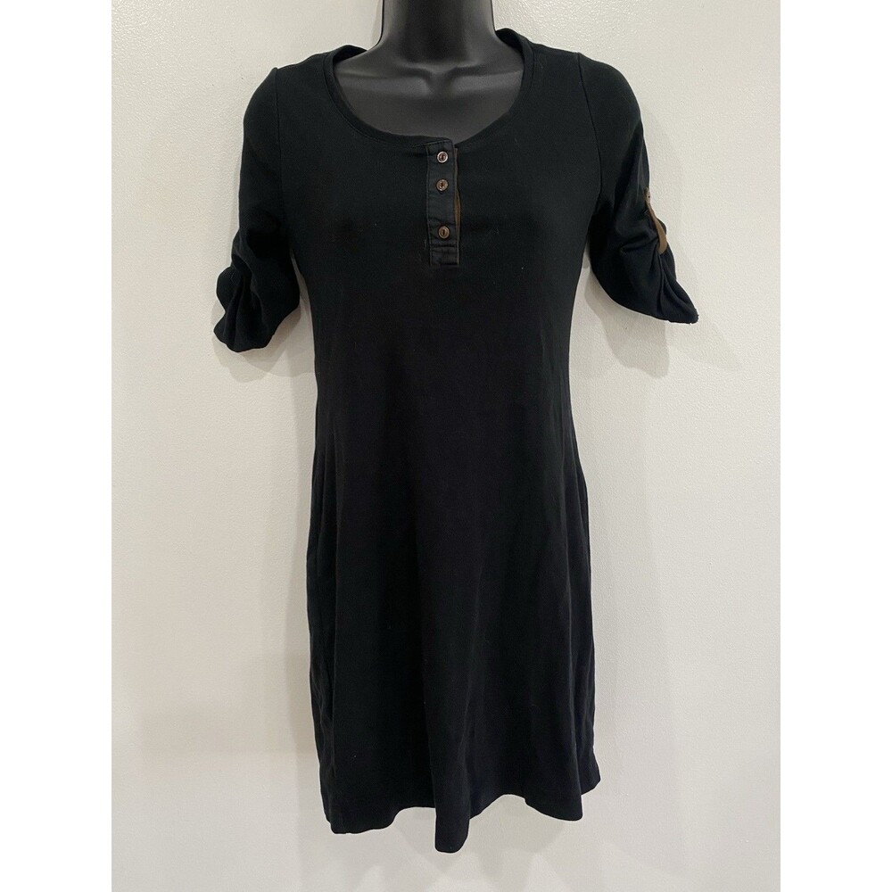Vintage Lauren Ralph Lauren Size Petite Small Black 3/4 Sleeve Polo Shirt Dress